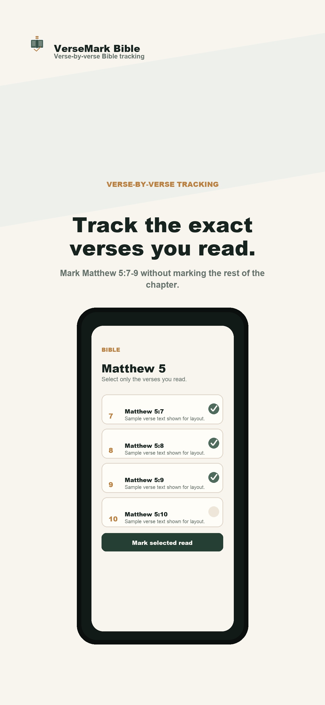 Verse-level tracking in VerseMark Bible