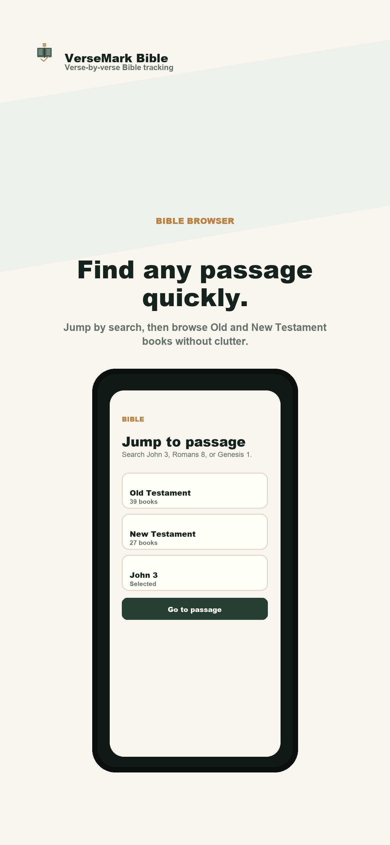 Bible browser in VerseMark Bible